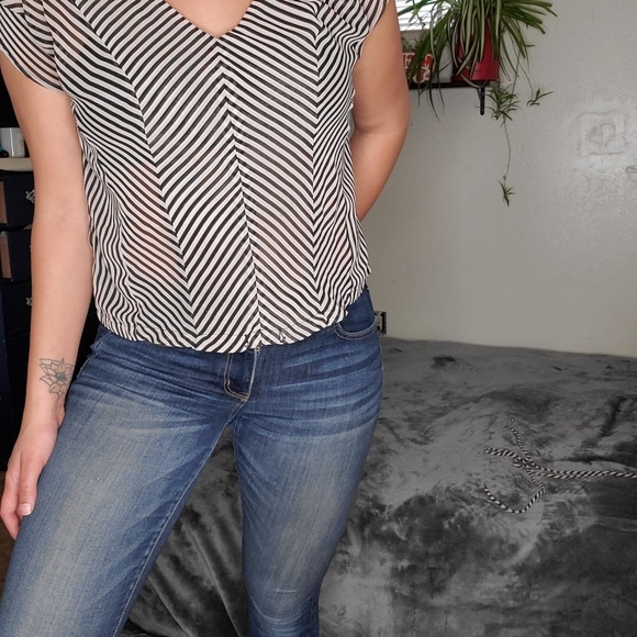 Stripe & Sheer Top - Picture 7 of 8